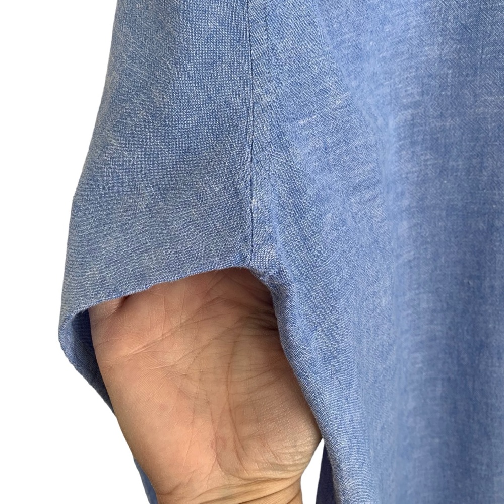 Age of Wisdom Chambray Linen Blend Shirt - Picture 5 of 10